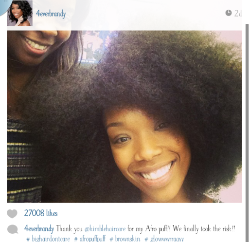 Brandy and her afro